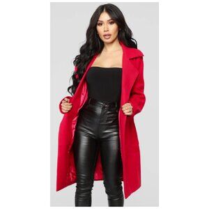 Red Winter Coat by Fashion Nova
